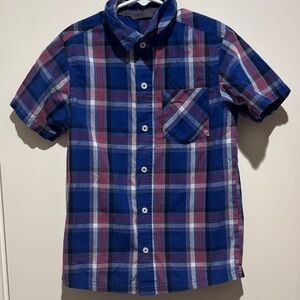 French Toast Navy and Burgundy Plaid Kids Shirt